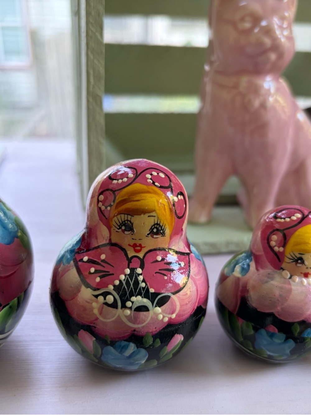 Hand-Painted Russian Nesting Doll - Pink Floral Matryoshka - Picture 8 of 14